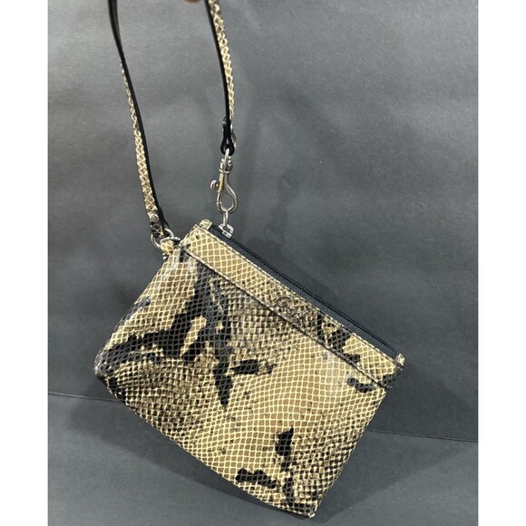 Coach Wallet Embossed Brown Python Snakeskin Medium Wristlet - Picture 8 of 11